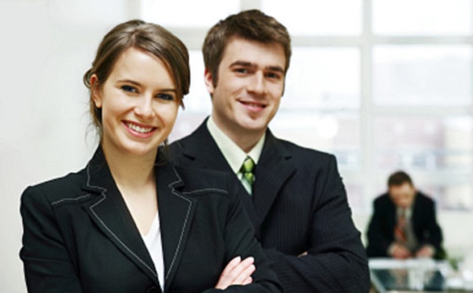 male and female lawyer